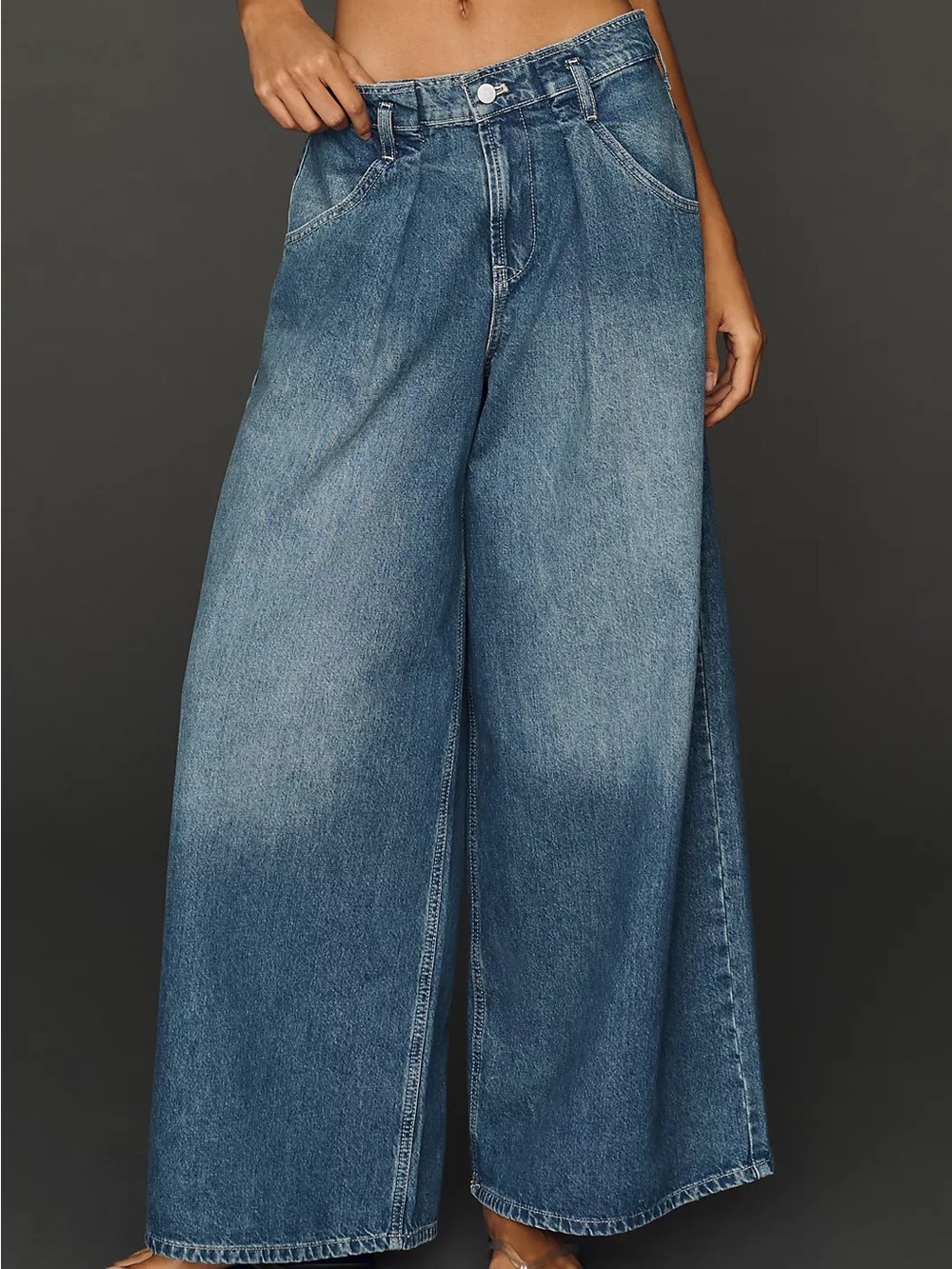 NWOT | Pilcro Pleated High-Rise Wide-Leg Jeans | 31 - Picture 2 of 5